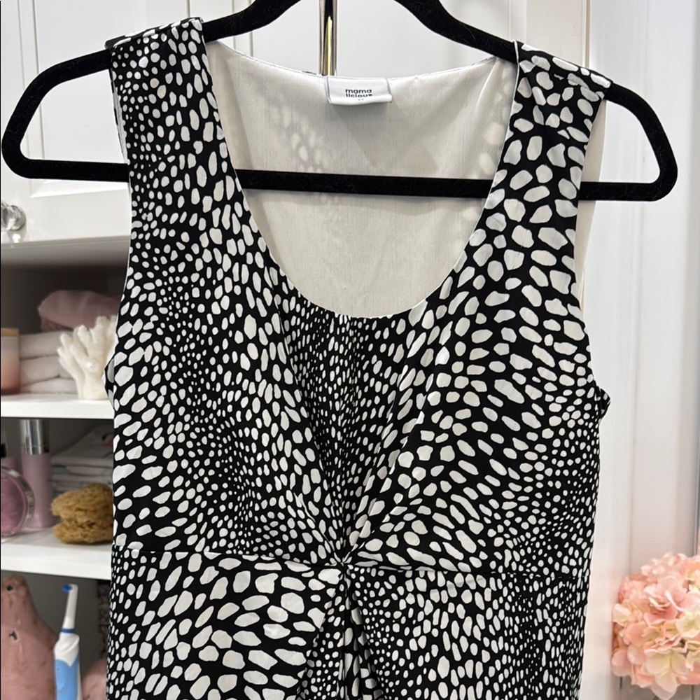 Mamalicious Black and White Patterned Dress